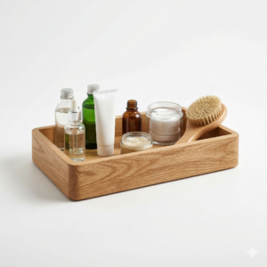 Wooden Bathroom Organizer Tray